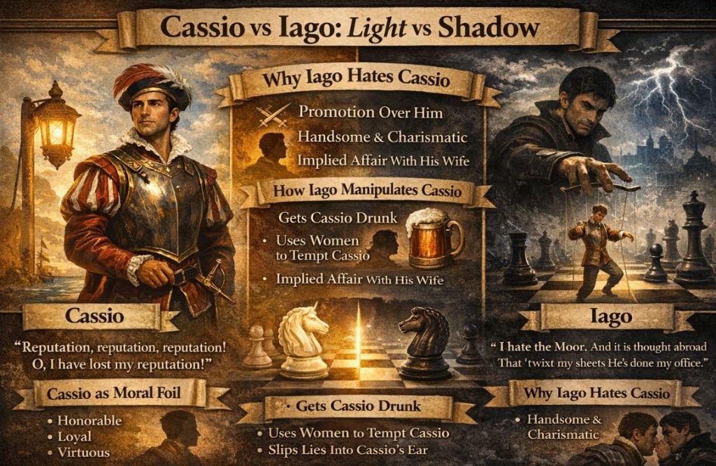 Cassio and Iago relationship in othello
