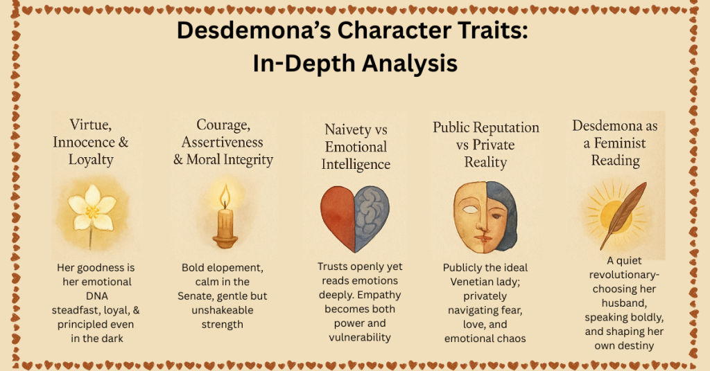 Desdemona’s Character Traits infographic