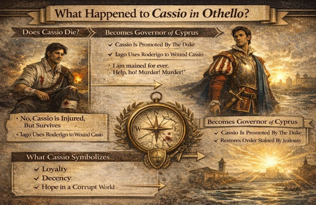 What happened to Cassio in othello