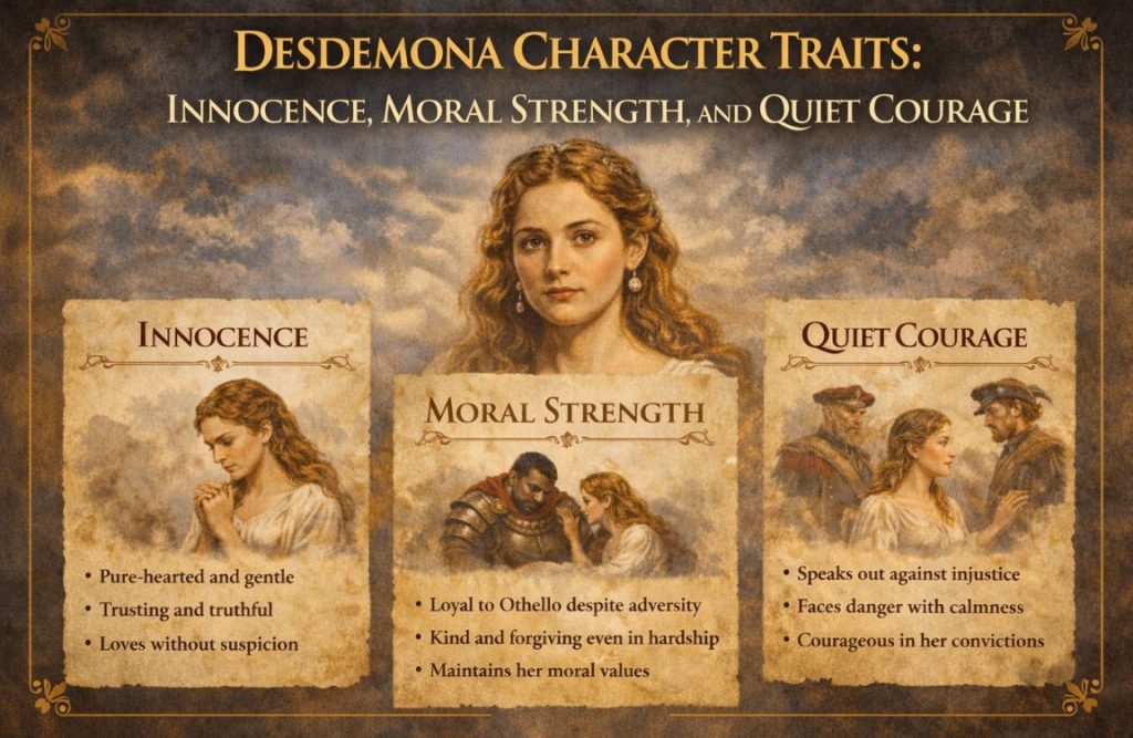 Desdemona character traits infographic