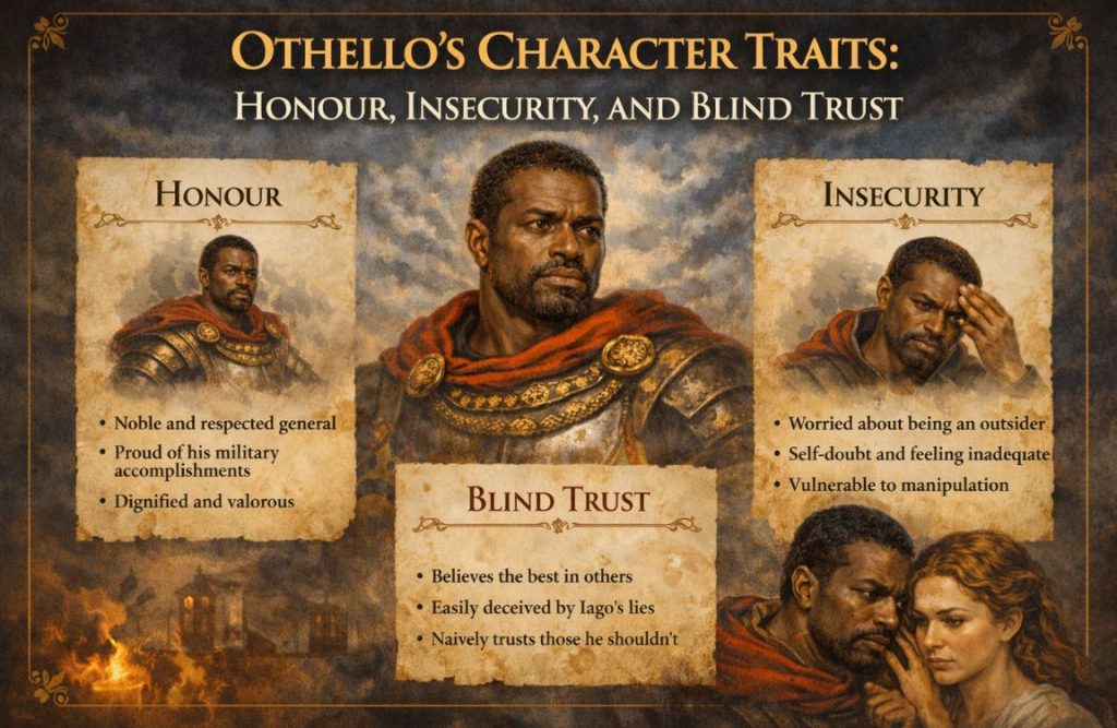 Othello's character traits infographic
