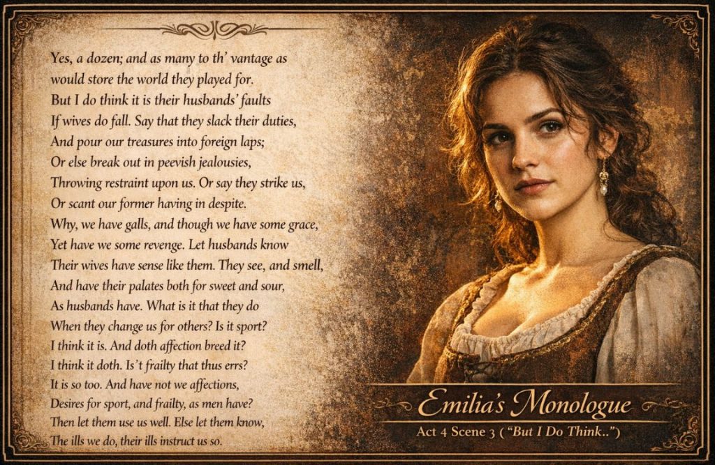 Emilia's monologues in Othello