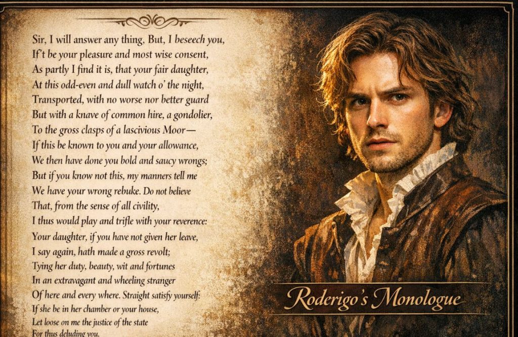 Roderigo's monologues in Othello