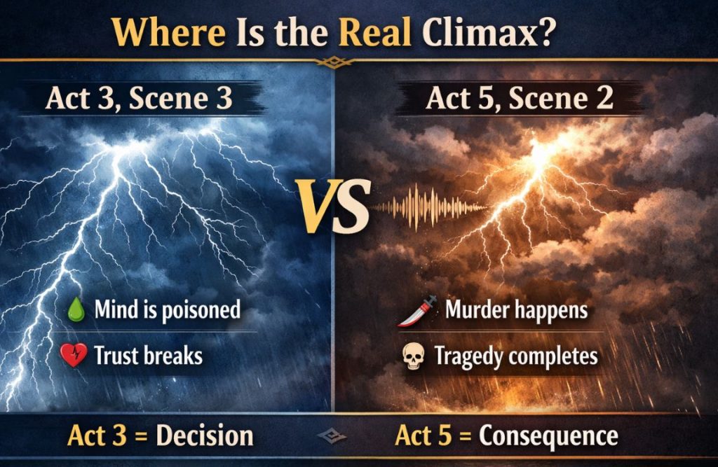 Is the Climax of Othello Act 3 or Act 5