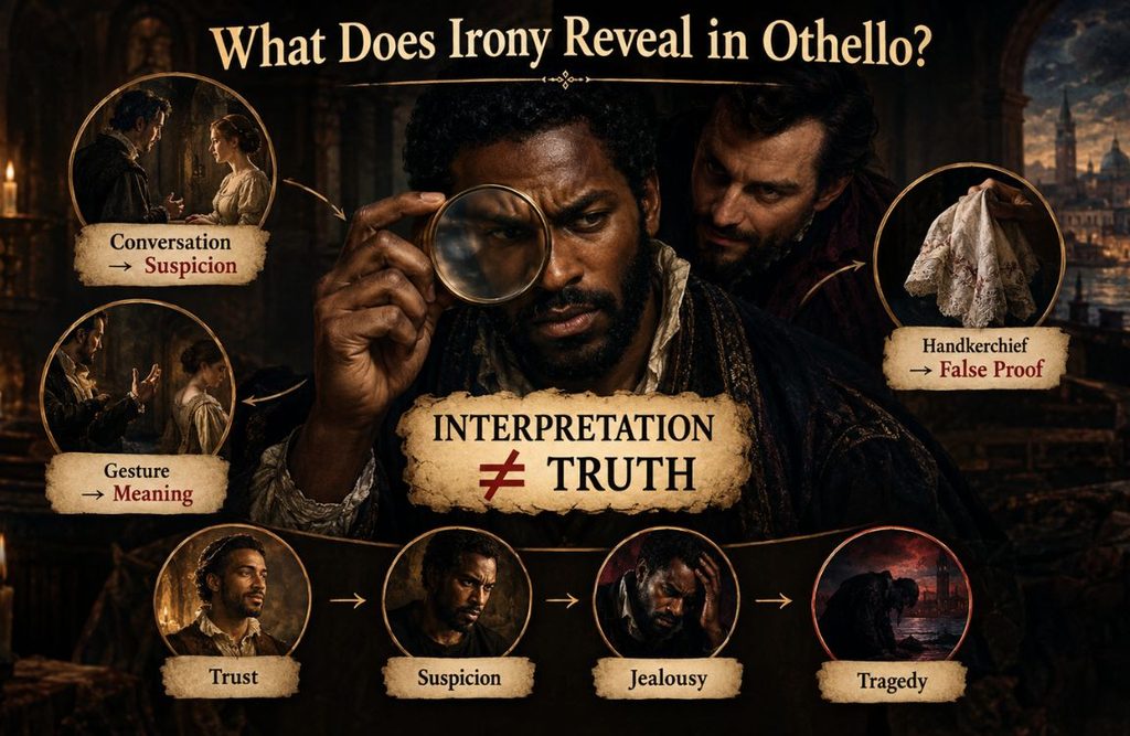 What does Irony reveal in Othello