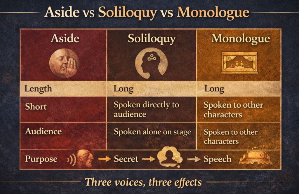 Aside vs Soliloquy vs Monologue in Othello