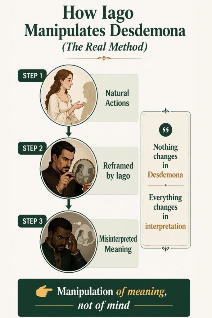How Does Iago Manipulate Desdemona step by step