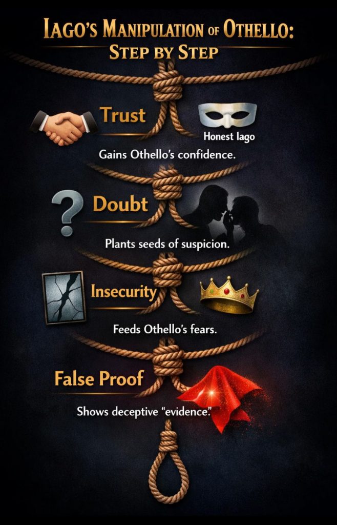 How Does Iago Manipulate Othello Step by Step