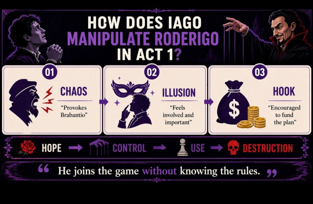 How Does Iago Manipulate Roderigo in Act 1