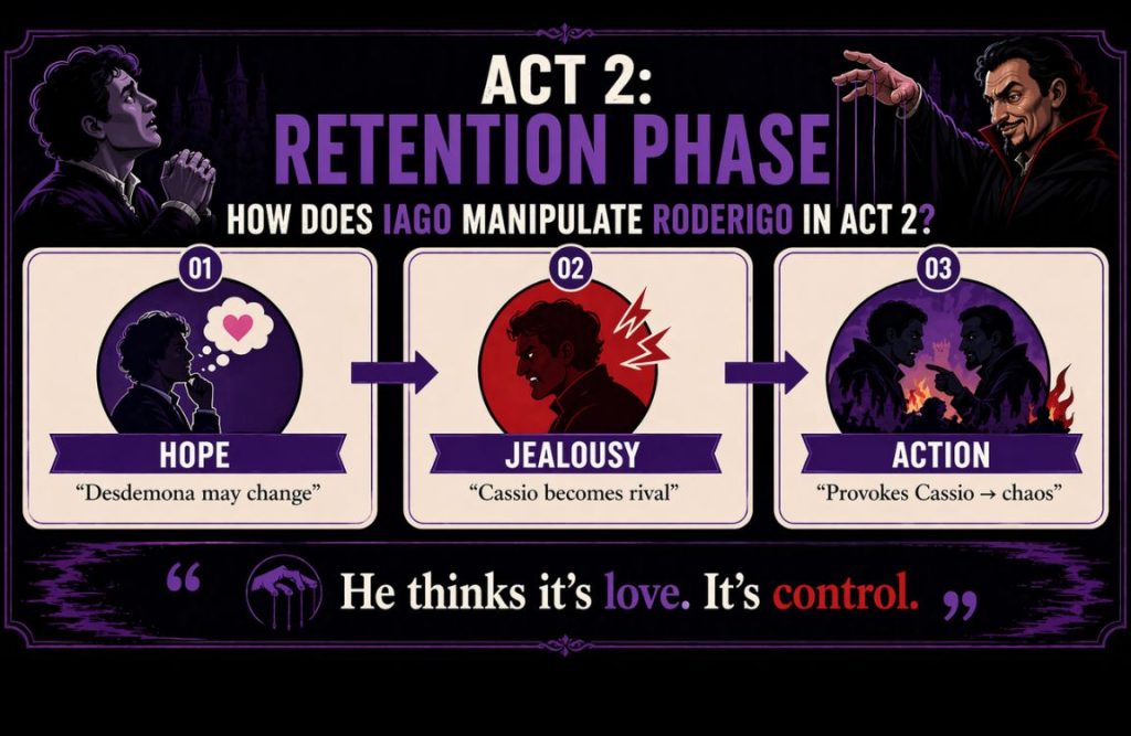 How Does Iago Manipulate Roderigo in Act 2