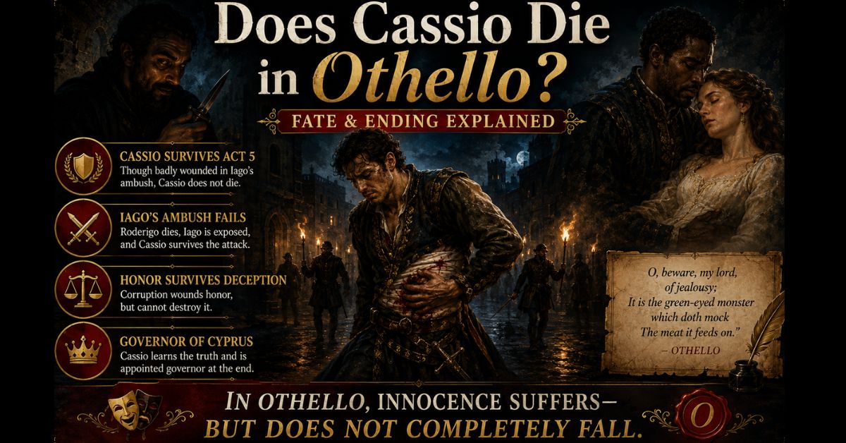 Does Cassio Die in Othello