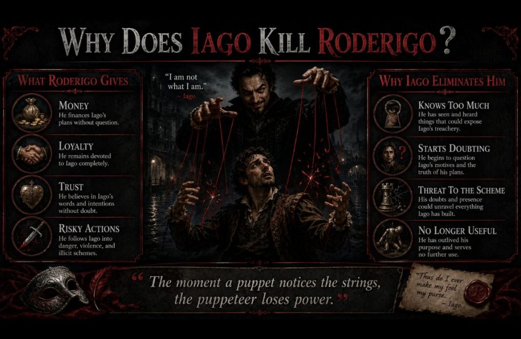 Why does Iago Kill Roderigo in Othello